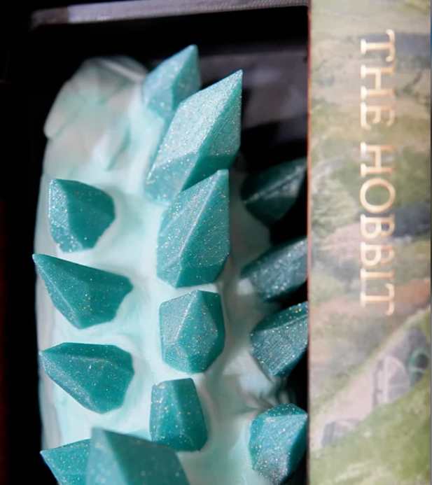 Crystal Dragon Emerging Book Nook — Head & Tail — 3D Printed Fantasy Scene