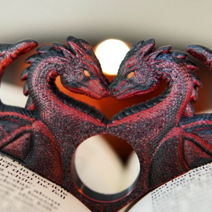 Dragon Lovers Page Holder — 3D Printed (Mythical Bookmarking Duo)