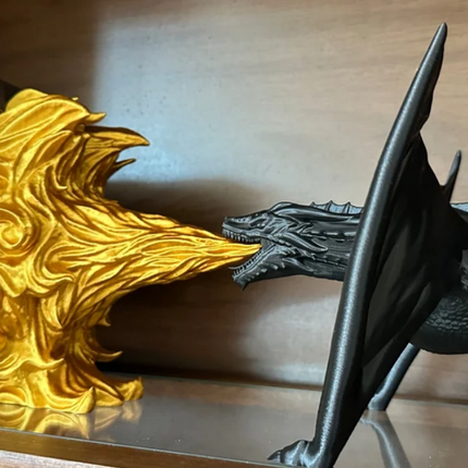 Dragon's Breath Bookend — 3D Printed (Game of Thrones-Inspired)