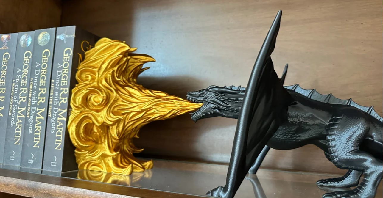 Dragon's Breath Bookend — 3D Printed (Game of Thrones-Inspired)