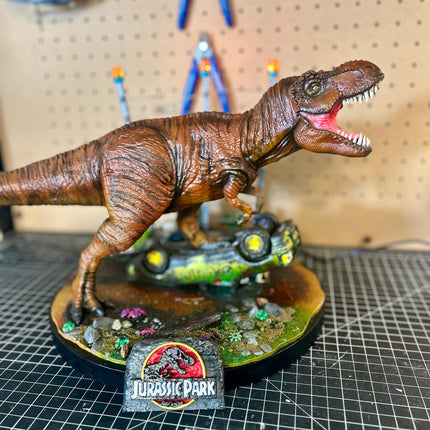Jurassic Park T. Rex Attack Diorama