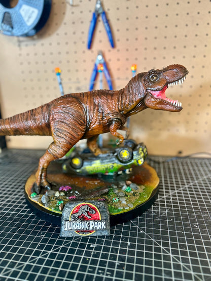 Jurassic Park T. Rex Attack Diorama