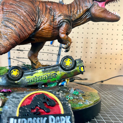 Jurassic Park T. Rex Attack Diorama
