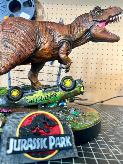 Jurassic Park T. Rex Attack Diorama