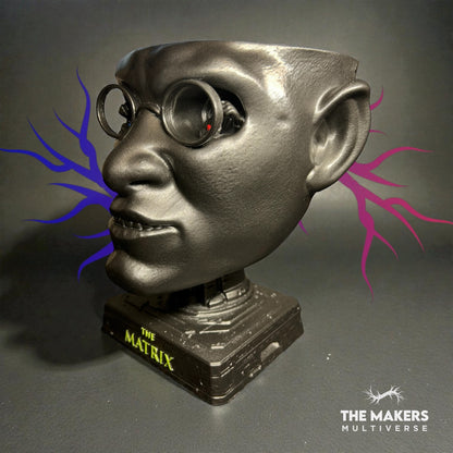 Morpheus Head Sculpture – Neo Reflection with Red & Blue Pill