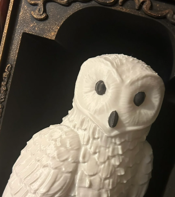 Snowy Owl Perch — 3D Printed Book Nook (Hedwig-Inspired)
