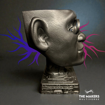 Morpheus Head Sculpture – Neo Reflection with Red & Blue Pill