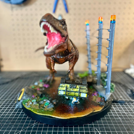 Jurassic Park T. Rex Attack Diorama